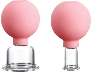シマー2ピースフェイシャルガラスカッピングセットガラスカッピングカップマッサージ真空吸引カッピングカップ - Product Image 1