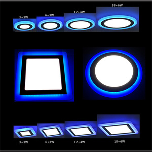 <strong>Led</strong> Panel Light 3+<strong>3w</strong> 6+<strong>3w</strong> 12+4w 18+6w Round Square Color Changeable White Frame <strong>LED</strong> Panel Light Ceiling Down Lamp - Product Image 2