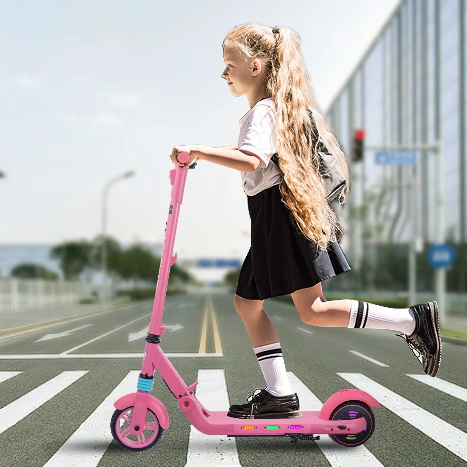 מהבהב סיפון 2 גלגל מיני בעיטת קטנוע ילד של מתנה אפליקציה מוסיקה רב תכליתי הילדים קטנועים עם ורוד שחור