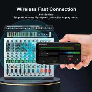Consola mezcladora profesional de 8 canales Tarjeta de sonido Interfaz de grabación Mezclador de audio - Product Image 2