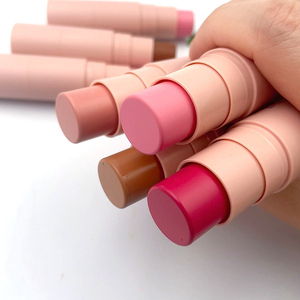 Tüm cilt için fırça ile krem makyaj allık 3 In 1 dudak yüz göz yanak allık dudak kremi bronzlaştırıcı highstick sopa - Product Image 3