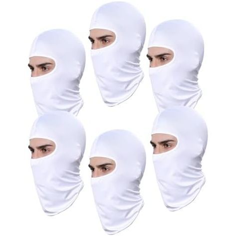 6 Pack Diy Ski Mask Balaclava - White
