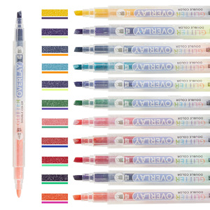 荧光笔高品质双头闪光堆叠荧光笔学生多色画笔水彩铅笔 - Product Image 3