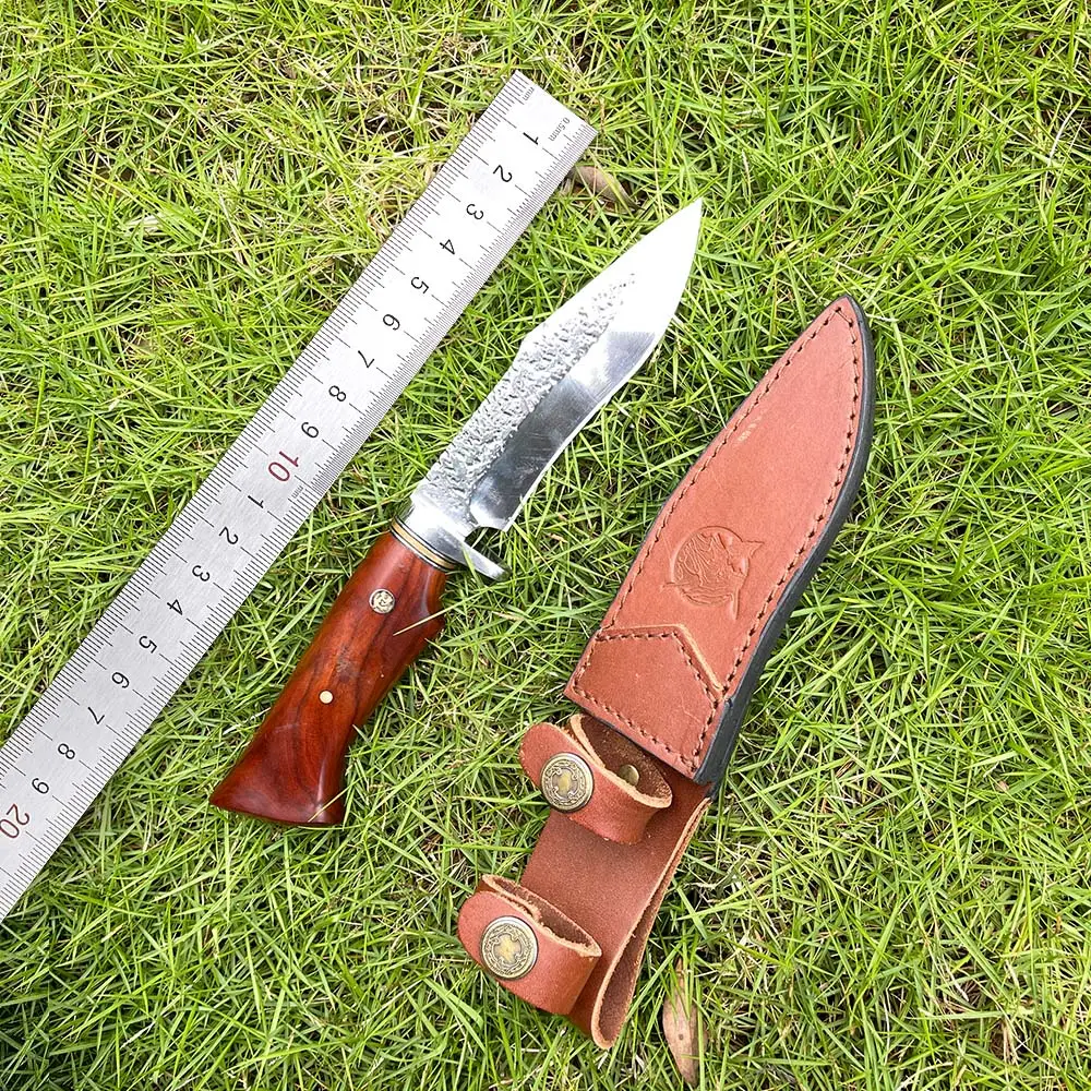 Yüksek kaliteli 440C av bıçağı kamp bıçağı gülağacı kolu D2 survival bes sabit bıçak bıçak süper
