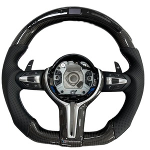 พวงมาลัยหุ้มหนังคาร์บอนไฟเบอร์แท้สำหรับ BMW 1 2 3 4ซีรีส์ F10 F30 F20 F82สไตล์สปอร์ต M3 M4 M5ใส่ได้พอดี M2 - Product Image 1