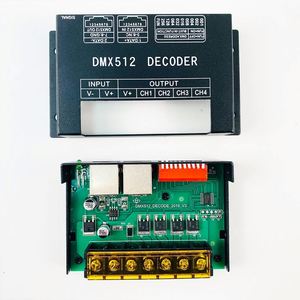 RGBW DMX512 Decoder nero acciaio cassa 12-24V 8A/CH 4 canali RGBW LED Strip Controller DMX 512 Decoder - Product Image 6