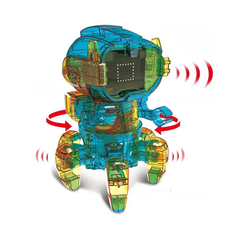 Multifunção diy montar aplicativo controle de indução, robô, brinquedos robóticos de dança solar