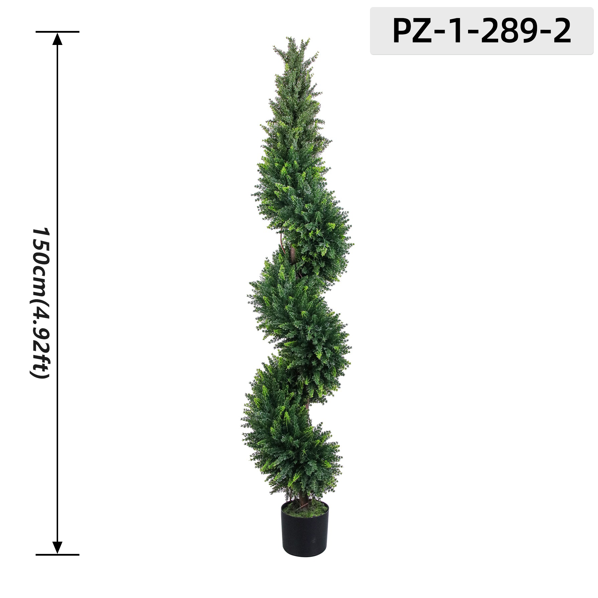Green Artificial Spiral Cypress Topiary Tree (150cm/4.92ft)