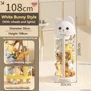 Home Organization Round Cylinder Plastic Stuff Dolls Toys Storage Organiser Cartoon Transparent Storage Boxes <strong>Bins</strong> for Kids