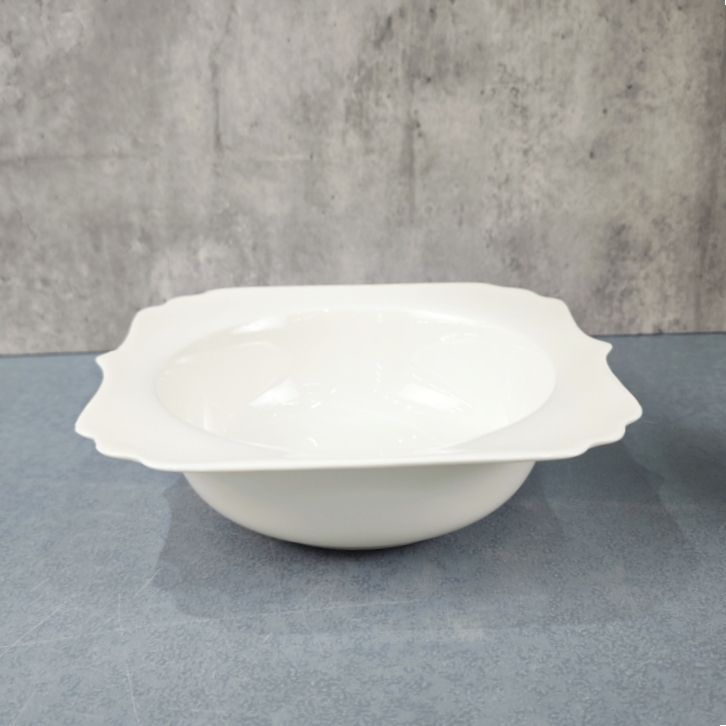 New Bone China Square Shape 30pcs Tableware Set Pure White New Model Dinner Plate Bowl Cup And Saucer 4