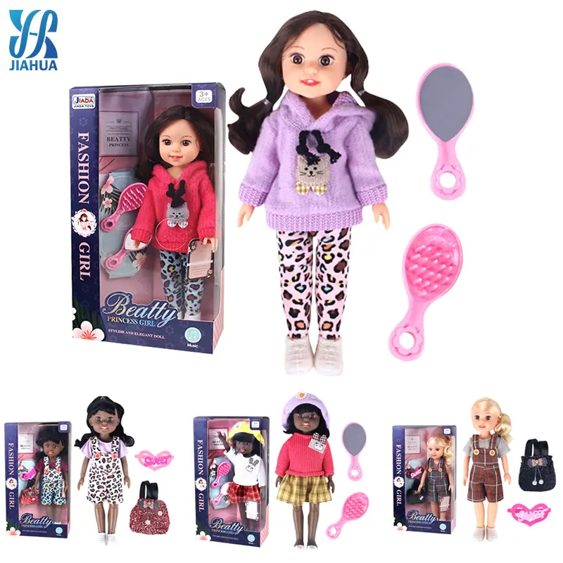 New fashion Custom music doll joint solid body play set fai da te capelli lunghi ragazze capelli neri dress up dolls set