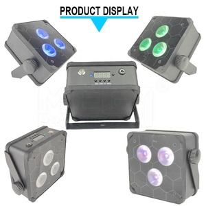 3x18W RGBWA + UV Mini Flat Wireless DMX Batería recargable LED Wedding Stage Par Up light con control remoto y aplicación - Product Image 4