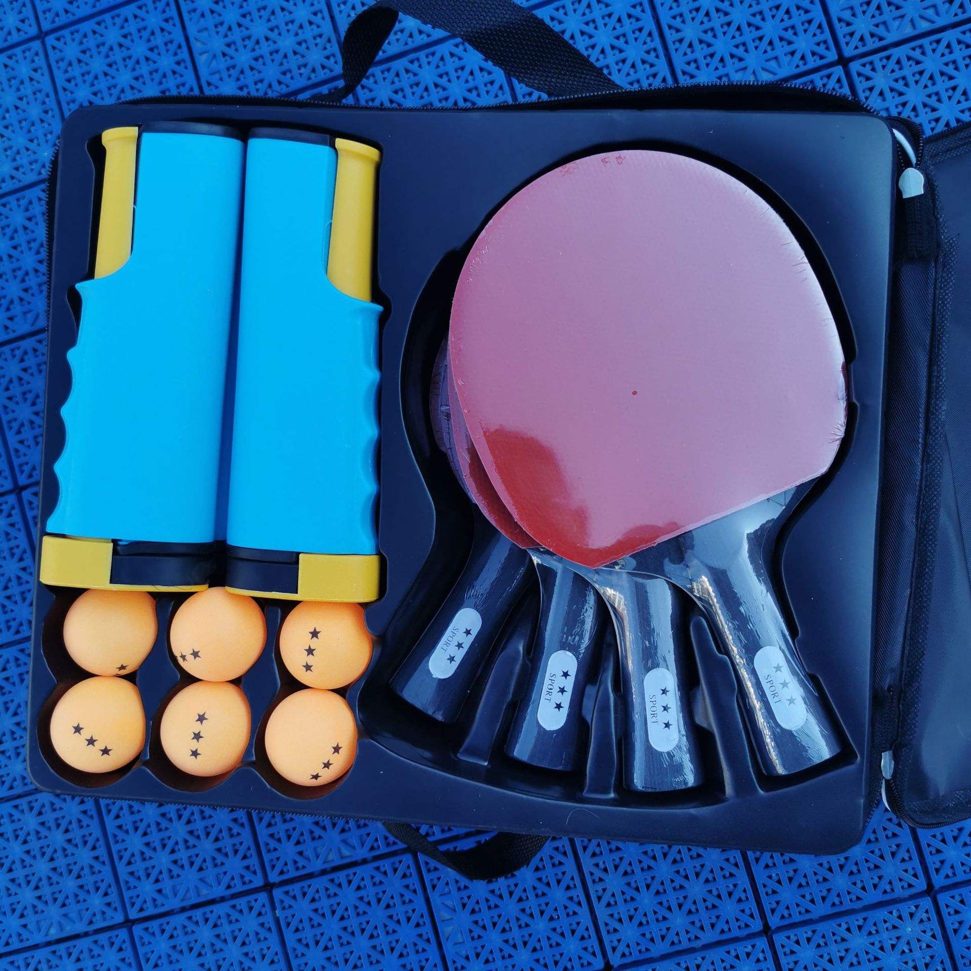 Bleu net rack 4 raquette de tennis de table 6 samsung balle