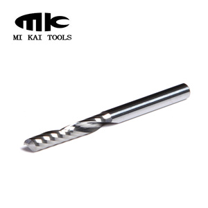 MK katı karbür tek flüt up End Mill 1f Spiral freze kesicisi 3.175/4/6mm 1 flüt uç freze akrilik PVC pleksiglas için - Product Image 1