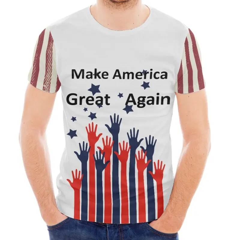 Custom stampato noi elezioni presidenziali Design Donald Supporter MAGA Slogan stile neutro t-shirt personalizzata all'ingrosso Casual intrecciata