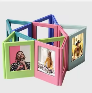 新款彩色简约迷你磁性DIY组合相框冰箱磁铁相框支架卡座 - Product Image 4