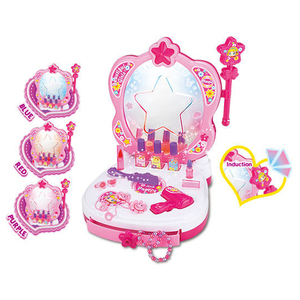 子供ライトドレッシングテーブルファッションガールギフトセットドレッシングテーブル美容おもちゃ子供化粧おもちゃ