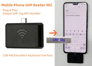 9KCモバイルRFIDリーダータイプCHIDキーボードエミュレータープラグアンドプレイ、RFIDリーダー860-960Mhz出力UHFラベルEPC-24 - Product Image 6