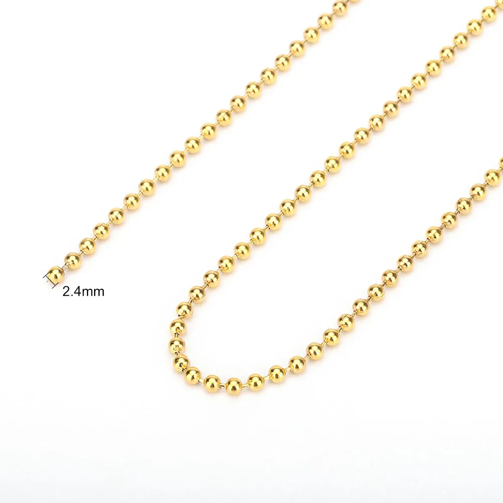 High quality decoration iron bead chain 2.4mm metal silver ball chain for label pendant necklace 4 8mm