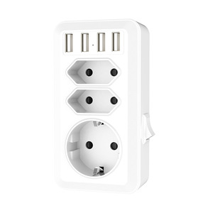 Adaptador de enchufe múltiple 7 en 1 UK con 3 enchufes 3 cargador USB 1 Tipo - Product Image 5