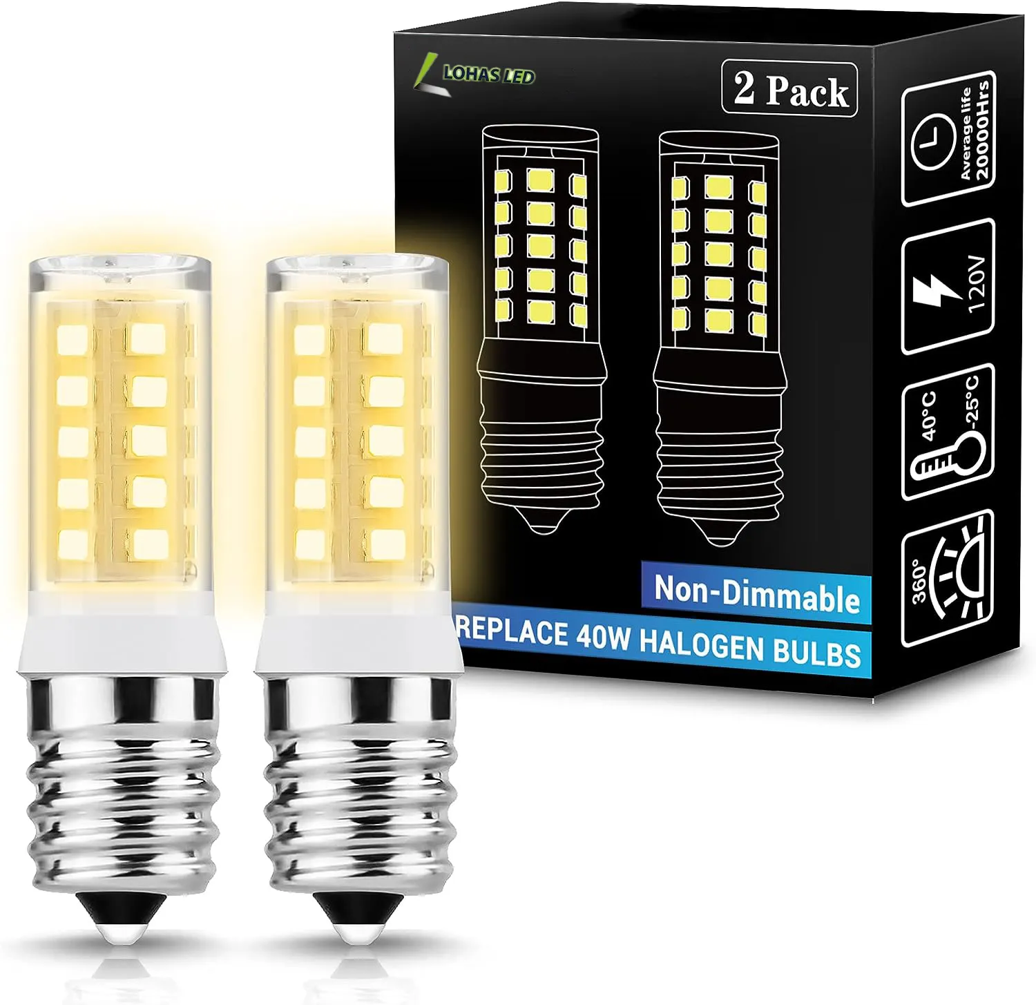 لمبات LOHAS Epistar E17 LED صغيرة للثآليل بقوة 4 وات و5 وات و6 وات، لمبات صغيرة بيضاء دافئة 2835 سيراميك E17 لمبات LED للثآليل وماكينة الخياطة