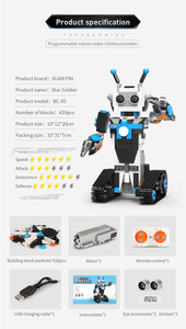 Intelligente Programmierung Roboter Pädagogische RC Roboter Block Set Smart Fernbedienung Roboter Modellbau Ziegel Spielzeug für Kinder