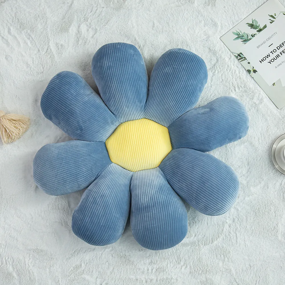 La nouvelle annonce 3d fleur solide velours jeter housse de coussin oreiller en forme de fleur appui-tête fleur oreiller