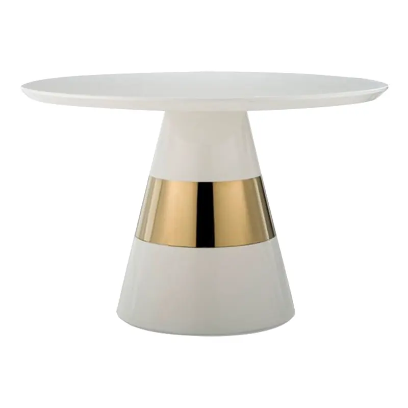 AJJ T18 Moderner minimalisti scher Esstisch aus Marmor mit leichtem Luxus-Massivholz und rundem verspiegeltem Esstisch