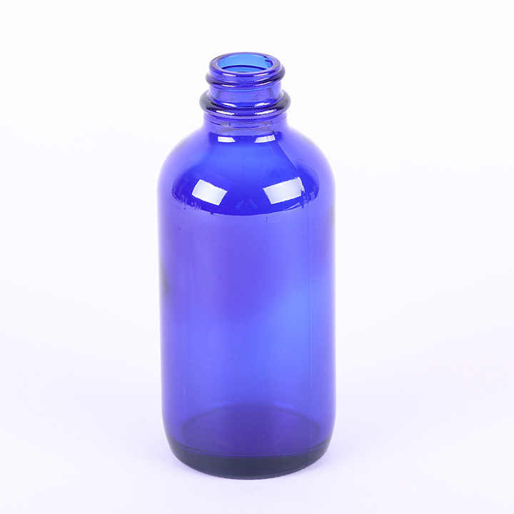 60ml Cylinder Round Blue Glass Empty Bottle Skincare Packaging with Black Dropper for Cosmetic Perfume Oil Eyelashes Extension