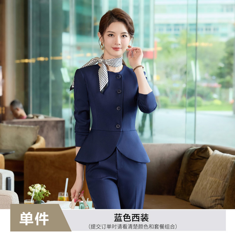 Blue suit scarf