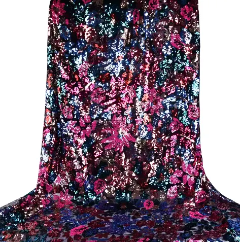 2024 Thiết Kế Mới 100% Polyester Tulle Lưới Sang Trọng Hoa Sequin Vải Với Thêu Cho Phụ Nữ Đám Cưới Và Cô Dâu