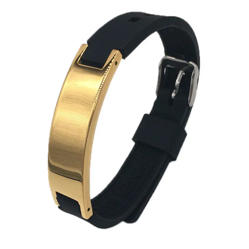 2024 Custom logo negative ions bio titanium energy armband magnetic bracelet health golf product Silicone power ionic wristband