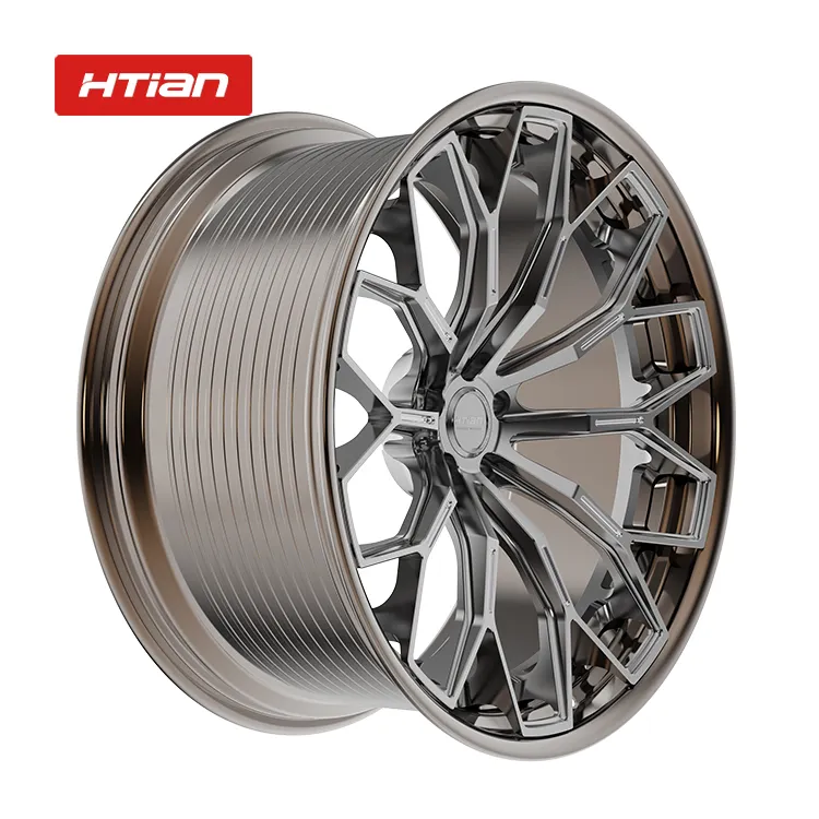 Htian Factory, rueda de 2 piezas personalizada y Llanta forjada, rueda de aleación de 18-24 pulgadas en varios Radios de ruedas de diseño