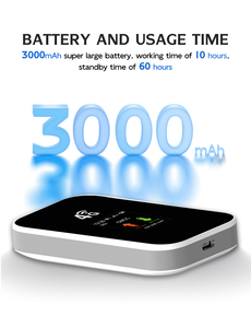 รูปแบบใหม่แบตเตอรี่3000มิลลิแอมป์ชั่วโมง3G 4G LTE เราเตอร์ซิมการ์ด300Mbps Cat4 4G LTE Wi-Fi ความถี่2.4G ฟังก์ชั่นไฟร์วอลล์ VPN ไร้สาย