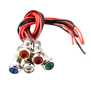 6MM 8MM 10MM 12MM 3V 5-6V 12v 24v <strong>LED</strong> Waterproof Metal Indicator Small Power Indicator With Cable