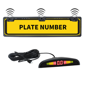 Car Parking <strong>Sensor</strong> Kit Auto <strong>Reversing</strong> Radar European License Plate Camera Front Back Electromagnetic Monitor <strong>System</strong> 3 <strong>Sensors</strong> - Product Image 3