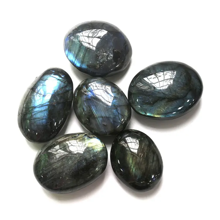 Pierres de palmier naturelles sculptées à la main, Labradorite de guérison, vente en gros,