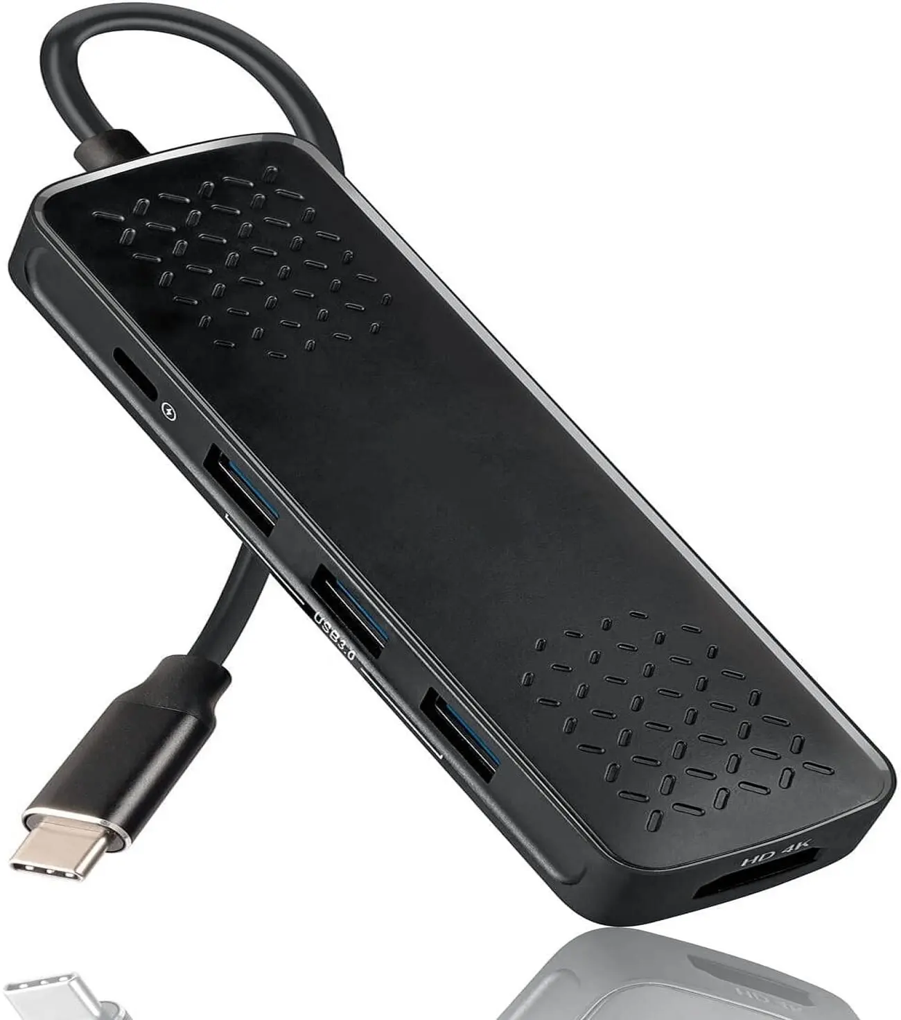 USB C Hub Switcher Dock 6 In 1 USB Tipe C Adapter Charger USB3.0 * 3 USB Tipe C PD Power 4K HDM dan Jack 3.5Mm