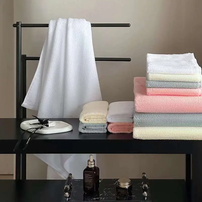 Hot sale white pink yellow green color 3 pieces set hotel home terry towels bath 100% cotton hand towel