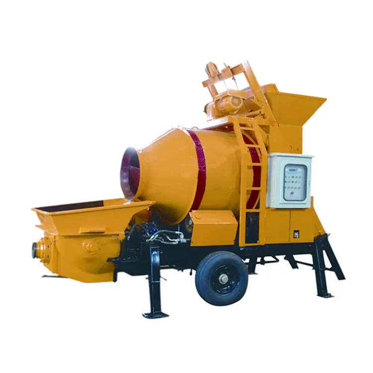Concrete mixer pump concrete pump trailer with diesel engine Integrated mixing and conveying pump