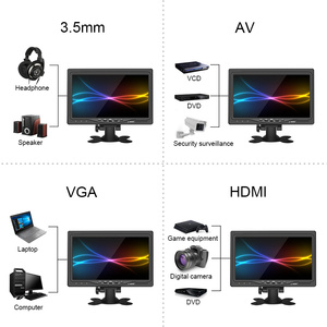 Monitor LCD da 7 pollici poggiatesta portatile HD VGA LCD schermo per auto per Pc/mac Mini/tv/fotocamera/gaming IPS 1024 x600 supporto AV Video CN;GUA - Product Image 4