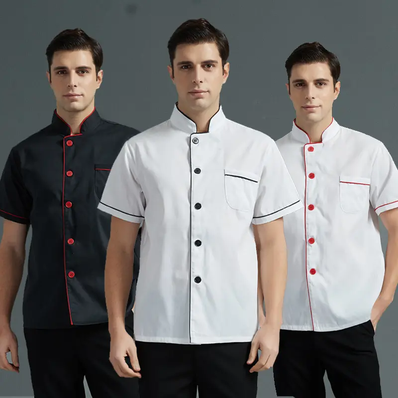 Logotipo personalizado Cocina/Restaurante Ropa de cocina Unisex Chaqueta de chef de manga larga Abrigos Algodón Chef Uniforme Tela transpirable