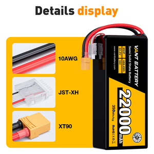 بطارية ليبو شبه صلبة 6S في حالة صلبة V 10C mah بطارية ليثيوم Fpv ذات كثافة طاقة عالية 350 واط/كجم للطائرة بدون طيار الكبيرة - Product Image 2