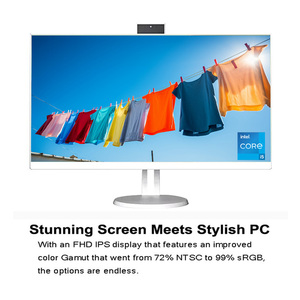 OEM PC All-in-One, Display FHD da 23.8 pollici, Intel Core i3/i5/i7, RAM da 16GB, SSD da 1TB, Webcam, WiFi, Window10, casa/lavoro, bianco - Product Image 4