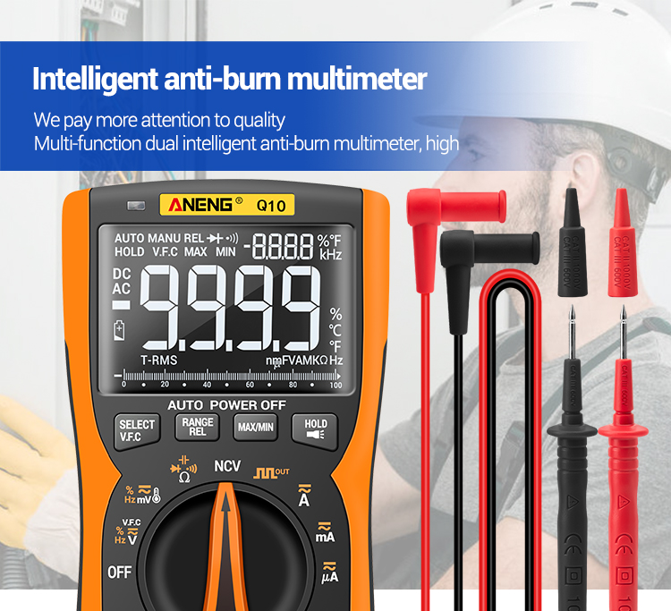 ANENG Q10 Pro Digital Multimeter 9999 Professional Tester Multimetro True RMS Analog DIY Transistor NCV Testers Lcr Meter