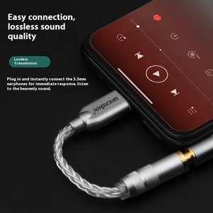 Gümüş Dac çözme ses kablosu tip-c için Apple 15 Android için küçük kuyruk ile 3.5 adaptörü için Huawei Xiaomi-PVC ceket - Product Image 3