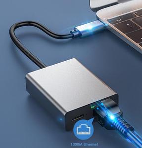 Adaptador de red LAN Ethernet RJ45 2 en 1 con puerto de carga USB tipo C - Product Image 5