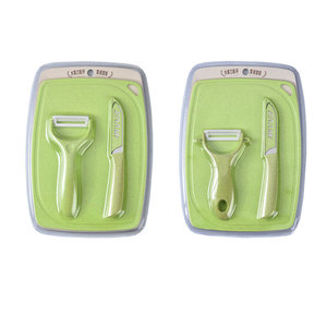Chất lượng cao nhà bếp cắt/cắt Board Set với Knife & Peeler bé nhà bếp công cụ gốm Knife Set - Product Image 3