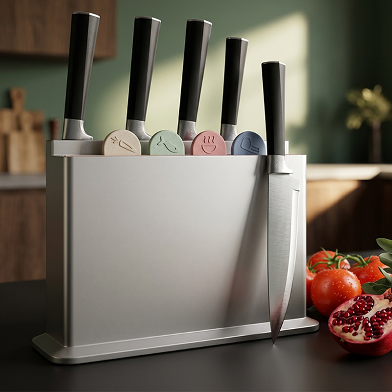 Juego de cuchillos de cocina con 4 tablas codificadas por colores