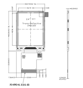 2,4 Zoll 240x320 45-poliges LCD-Display Semi Reflective Transparent 2,4 "IPS ST7789 TFT LCD-Bildschirm modul SPI/RGB/MCU-Schnitts telle - Product Image 6